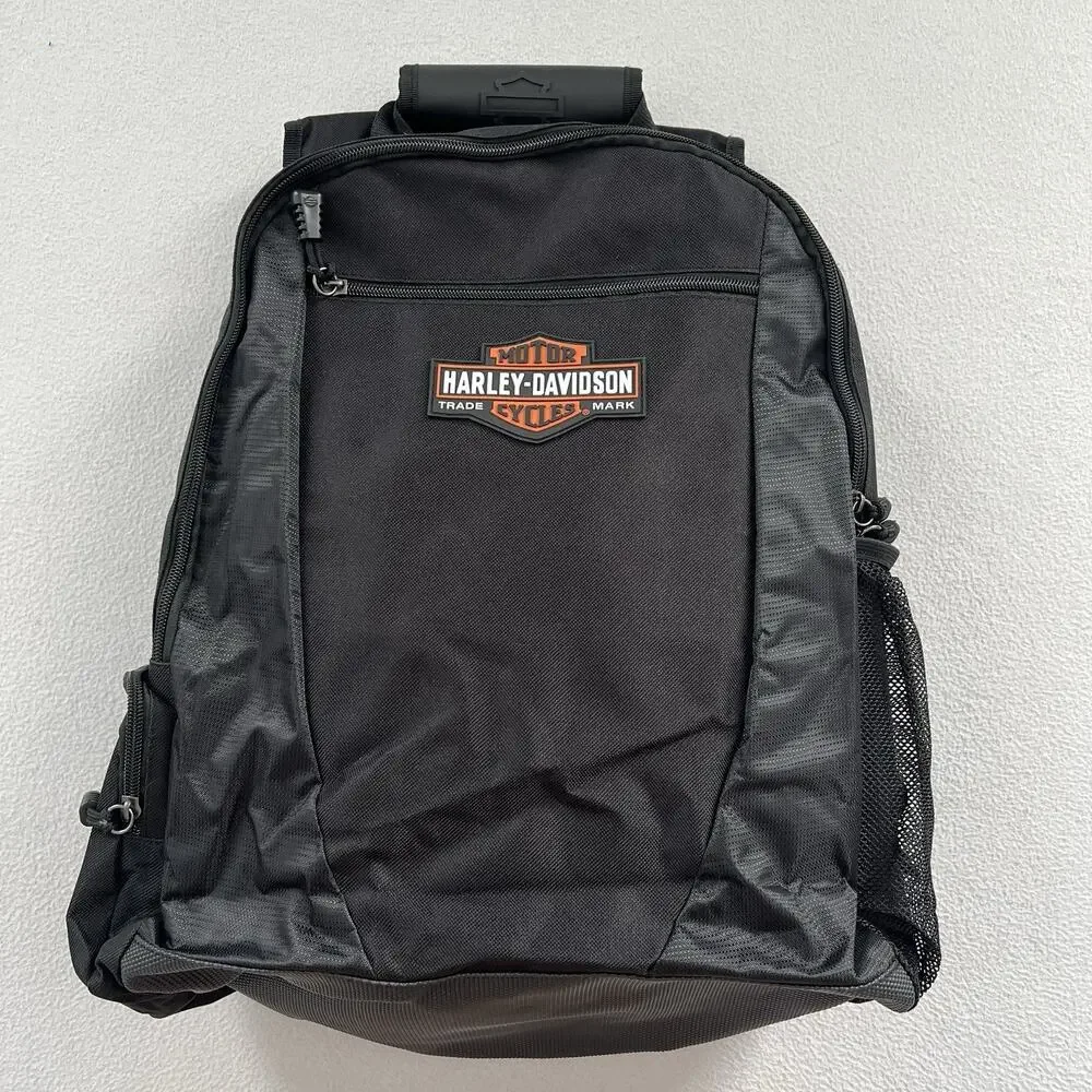 Harley Davidson Genuine Motorcycle Black Bar Shield Backpack Laptop Compartment